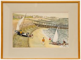 James. A Mitchell - 20th Century Watercolour, Bringing in the Boats