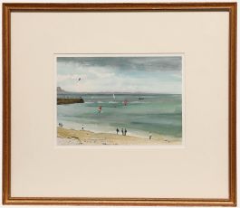 Jane Taylor - 20th Century Gouache, Boys by the Cobb
