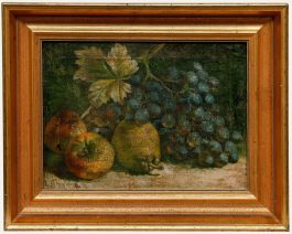 William Hughes - Late 19th Century Oil, Pear, Apples, and Grapes