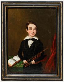 19th Century Oil - The Young Violinist