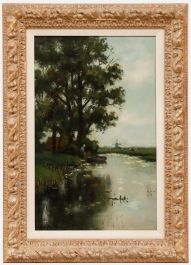Godfried van Pelt - Framed Early 20th Century Oil, Heading Out on the Boat