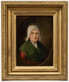 19th Century Oil - Lady in a Lace Bonnet