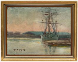 Albert Isidore De Vos - Early 20th Century Oil, Early Morning at the Harbour