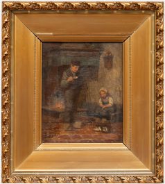 B. Henke - Late 19th Century Oil, By the Fire