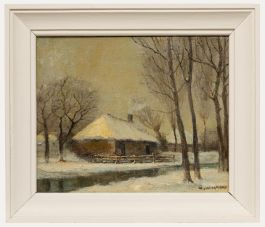 Gerard Wiegman - Early 20th Century Oil, Cottage in the Snow