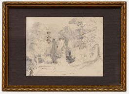 Early 19th Century Pen and Ink Drawing - Country Manor