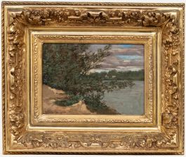 Karl Pierre Daubigny - Late 19th Century Oil, Evening on the Riverbank