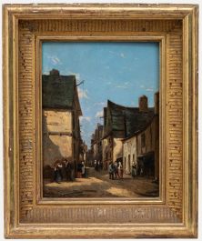 Jules Martin - 1870 Oil, Rue de l'Hôpital