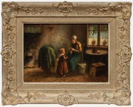Framed 19th Century Oil - Mother Will Fix It
