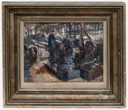 Oswald Poreau - Early 20th Century Oil, Fabrique Nationale d'Armes de Guerre