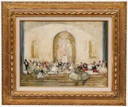 Marcel Cosson - Framed Mid 20th Century Oil, The Ballroom Foyer