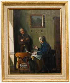 Max Barascudts - Early 20th Century Oil, Gentleman in Conversation