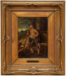 Karl Raup - Framed Mid 19th Century Oil, The Young Shepherd