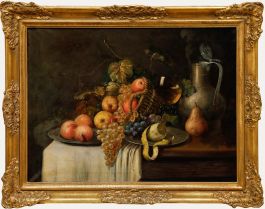 P. Josetti - Early 20th Century Oil, Fruit and Wine