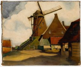 Senave Justin - Early 20th Century Oil, The Village Mill