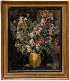Jacques Buchholz - Framed Mid 20th Century Oil, Still Life of Garden Daisies