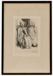 Alphonse Legros - Framed Late 19th Century Etching, Peasant Women of Boulogne