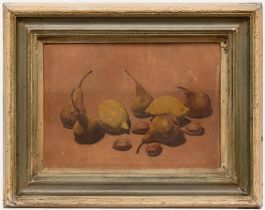 Framed Mid 20th Century Oil - Still Life of Fruit & Nuts