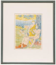 Hippolyte Petitjean - Framed Mid 20th Century Lithograph, Pan IV (Arcadia)