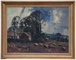 Geoffrey Chatten - 20th Century Oil, Bradwell Looking Over to Belton Church