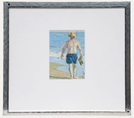 Vincent Herrero - Framed 20th Century Oil, Bather at the Water's Edge
