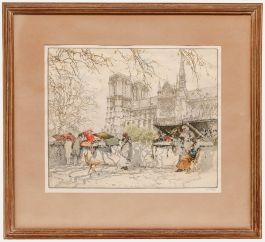 Franz Xaver Wolf - Framed Mid 20th Century Etching, Notre Dame de Paris