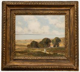 Joseph Vickers De Ville - Early 20th Century Oil, Walking by the Coast