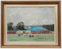 Geoffrey Burrows - 1986 Oil, The Circus in the Park