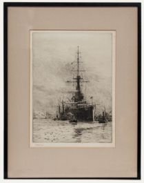 William Lionel Wyllie - Early 20th Century Etching, HMS Orion