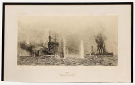 William Lionel Wyllie - Early 20th Century Etching, H.M.S. Warspite & Warrior