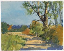 Brian Ryder - Contemporary Oil, A Sunlit Country Lane