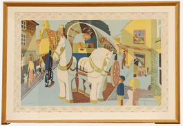 Tom Gentleman - Mid 20th Century Lithograph, The Grey Horses