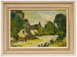 George Richard Deakins - 1979 Oil, The Village Street