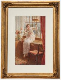 Alice Elfrida Manly - Framed Late 19th Century Watercolour, Morning
