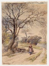Bowden - 19th Century Watercolour, On the Winding Path