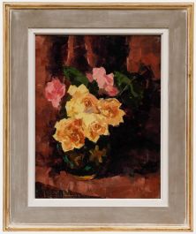 Edmund Perini - 1976 Oil, Golden Roses