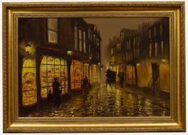 John Bampfield - 20th Century Oil, A Street at Night