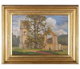 J.B - Impressionist 20th Century Oil, Fountains Abbey, Yorkshire