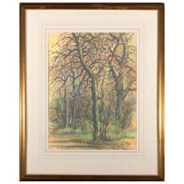 George Willot  - 1962 Pastel, Woodland Scene