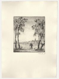Rudolf Koch (1902-1985) - 1978 Etching, The View Across the Lake