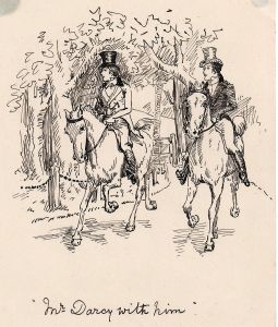 19th Century Pen and Ink Illustration of Pride and Prejudice