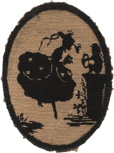 19th Century Embroidery of Woman in 18th Century Costume