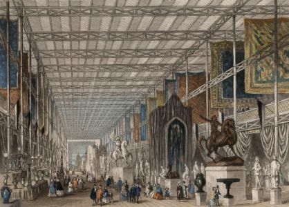 1851 Steel Engraving - Interior of the Great Exhibition
