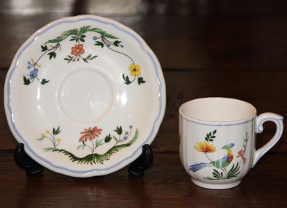 Gien Oiseaux de Paradis Espreso 3 Cups and 3 Saucers