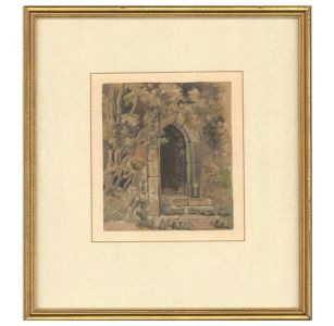 Edward Matthew Ward RA (1816-1897) - 1834 Watercolour, Doorway at Raglan Castle