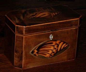 George III Fan Inlaid Octagonal Tea Caddy