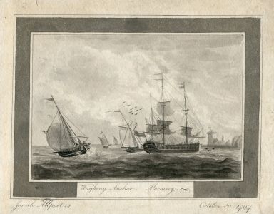 Josiah Allport - Pair 1797 Watercolour, Weighing Anchor - Morning and Another