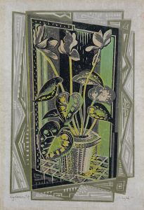 J. T. English - Lincocut "Cyclamen" 1955