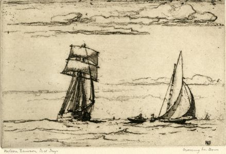Nelson Dawson Sc et Imp - Crossing her Bows Etching