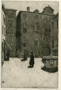 Nelson Dawson Sc et Imp - Venice Soft Ground Etching Campo S. Maria Mater Domini